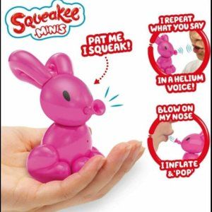 Squeakee Minis -Poppy the Pink Bunny Interactive Balloon Toy with Sound 2021